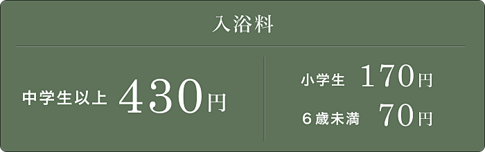 遊亀温泉　入浴料